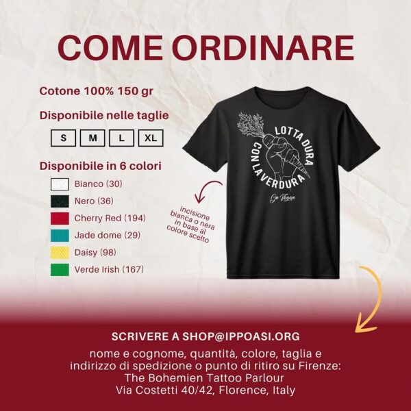 T-shirt benefit "Lotta dura con la verdura - Go Vegan"